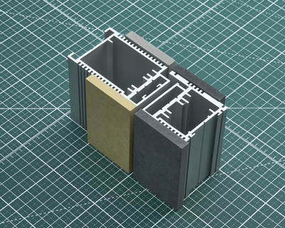Комплект профиля AP-PHa8 для тяжелых дверей, вид с панелями 2