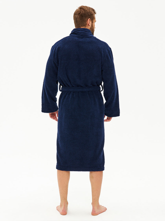 Мужской махровый халат синий SHEMIR