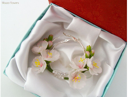 Серьги "Яблоневый цвет". Нежно-розовые.