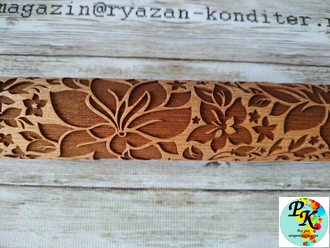 Узорная скалка "Абстрактный цветочный узор"