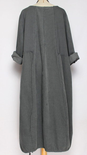 Платье Бохо вельветовое "Город трикотажная спинка" графит до р.56