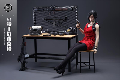 Стол и табурет 1/6 (деревянные) - КОЛЛЕКЦИОННАЯ ДИОРАМА 1/6 Agent Tactical Desk and Chair (M2419) - MMMTOYS
