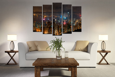Модульная картина "Ночной Мегаполис"