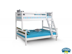 Кровать двухъярусная с наклонной лестницей "Адель" Белый полупрозрачный