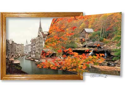 Каталог обогревателей картин с фотографиями городов и строений