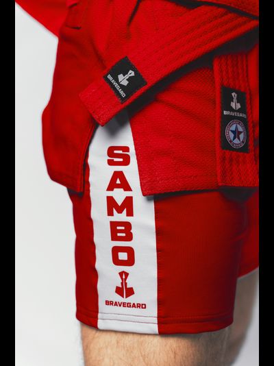 Шорты для самбо ВФС BRAVEGARD Победа красные