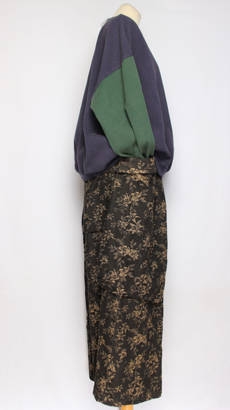 Джемпер ХЛОПОК "КАРМАН В ЦВЕТОЧЕК" синий до р.52