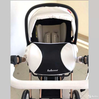 Детская коляска 3 в 1 Belecoo X6 Бело-черная экокожа