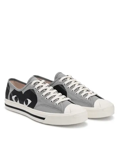 Кеды Play Comme des Garçons x Converse Jack Purcell серые низкие с черным сердцем