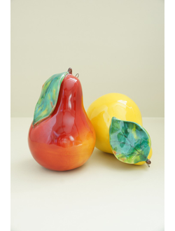 Груша с листом (жёлтая)