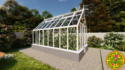 Теплица из алюминия и стекла с цоколем ЧЕСТЕРФИЛД ИДЕАЛ 3х5