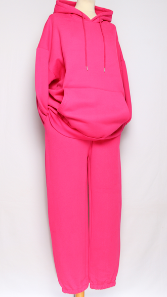 Костюм тройка: худи, брюки, жилет."Теплый с жилетом" фуксия р.50-54