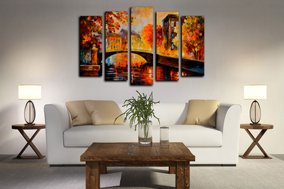 Модульная картина "Мостик через речку"