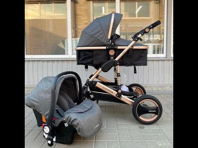 Детская коляска 3 в 1 Wisesonle Серый