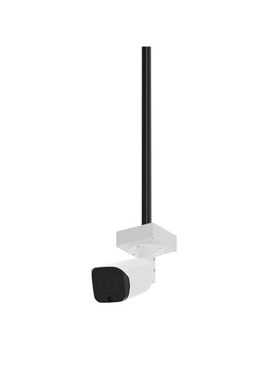 BOXFORCAM Труба с фланцем 150 см. для крепления уличных модемов, элементов слаботочного оборудования систем безопасности, интернет вещей, IT (чёрная/белая)