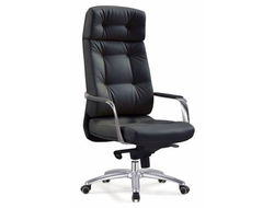 Кресло руководителя Бюрократ DAO/BLACK черный кожа крестовина алюминий