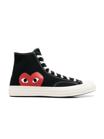 Converse Comme Des Garcons с сердечком черные высокие с сердечком 150204C