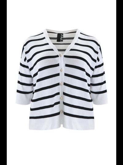 джемпер летний белый в синюю полоску