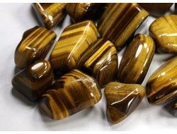 Тигровый глаз, галтовка в ассортименте (25-40 мм, вес: 12-18 г) №5494