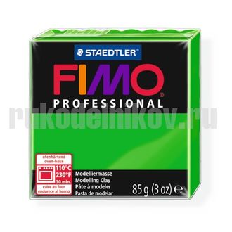 Пластика (запекаемая) Fimo Professional, цвет-ярко-зеленый(8004-5), вес-85 гр