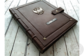 кожаный ежедневник с гербом РФ, ежедневник с гербом РФ и именной надписью