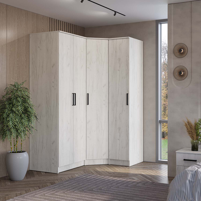 Шкаф угловой Фиеста дуб крафт белый (BTS)