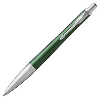 Ручка подарочная шариковая PARKER "Urban Premium Green CT", зеленый корпус, хромированные детали, синяя, 1931619