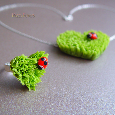 Кольцо "Травяное сердечко".