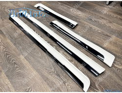 Молдинги Toyota Land Cruiser Prado 150 белые с хромом