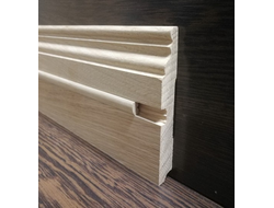 Плинтус 120х16 фигурный №1 из массива дуба (Экстра) с рейкой для крепежа