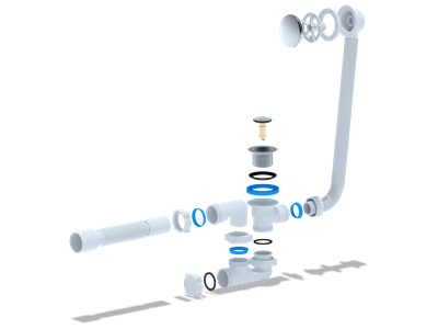 Сифон для ванн полуавтомат Клик-клак