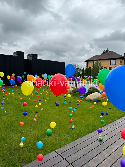 Шар цепочка с пузырями цвет ассорти (размер 12д)
