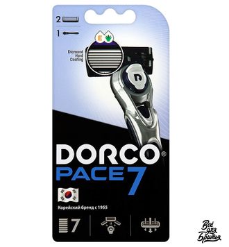 Станок для бритья Dorco Pace 7 с 7 лезвиями, 2 кассеты