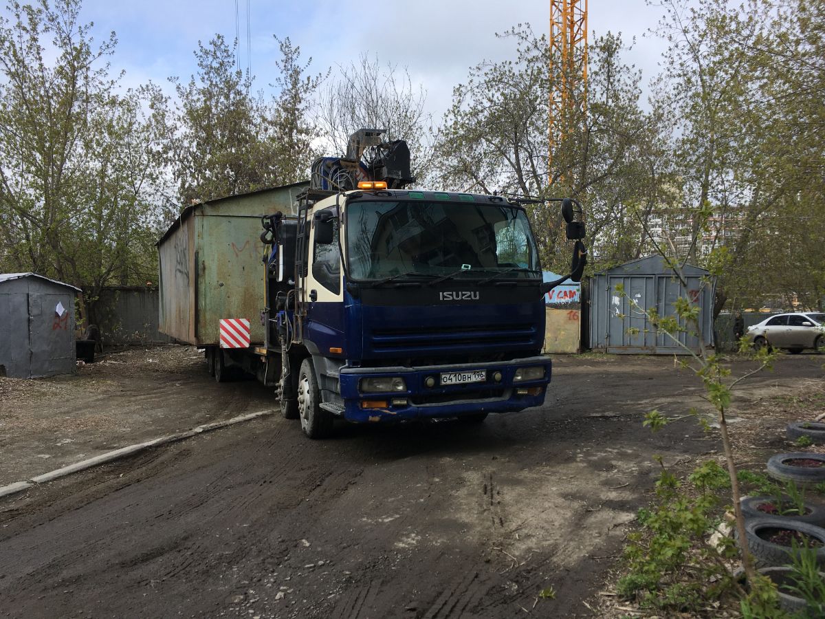 Перевозка гаража манипулятором 