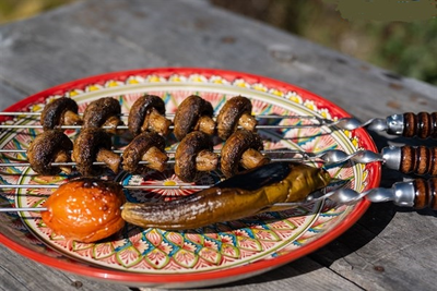 Шампур Стандарт для грибов и овощей с деревянной ручкой 45см