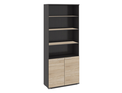 Шкаф для документов с нишей и 2-мя дверями «Успех-2» ПМ-184.16 Венге Цаво/Дуб Сонома