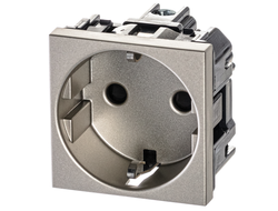 Розетка с заземлением, 2 модуля, шампань - ABB - Zenit - N2288 CV - 2CLA228800N1901