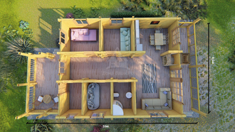 Проект ДН-2 одноэтажного дома из профилированного бруса от компании "ДомаВаши" - план дома