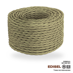 Витой ретро провод 3х2.5 бронзовый бухта