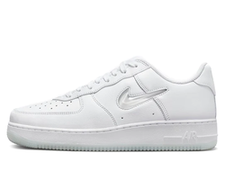 Кроссовки Nike Air Force 1 Retro Color of the Month Jewel Swoosh Triple White мужские FN5924-100