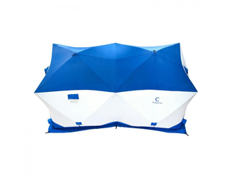 Палатка зимняя сдвоенный куб СЛЕДОПЫТ (3,8х1,9м) 2-комнатная, 6-местная, 3-слойная