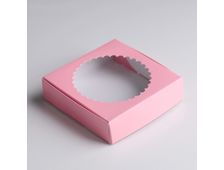 Коробка для сладостей 115х115х30 мм, розовая