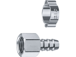 ЗУБР штуцер ?елочка?, 10 мм - 1/4?F, переходник с обжимным хомутом, Профессионал (64923-1/4-10)