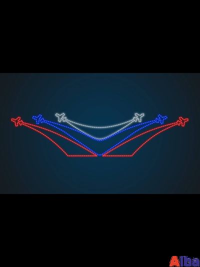 Перетяжка уличная световая Самолеты Триколор