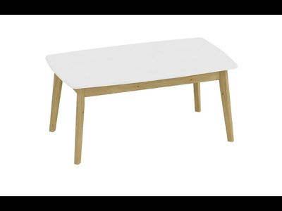 Калгари Стол журнальный 1000х580х460 Дуб натуральный светлый, Белый матовый