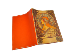 Обложка на паспорт с принтом "Зодиак" Альфонса Мухи