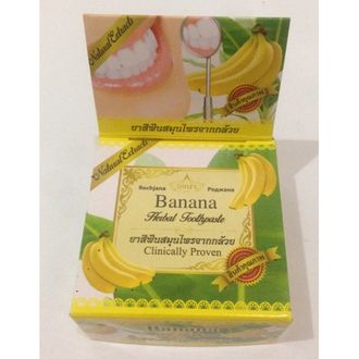 Тайская травяная отбеливающая зубная паста Банан "Clinicaly Droven" Rochjana, 30 гр