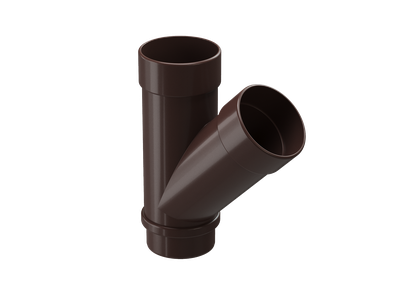 Тройник 45? для водосточной трубы LUX, шоколад