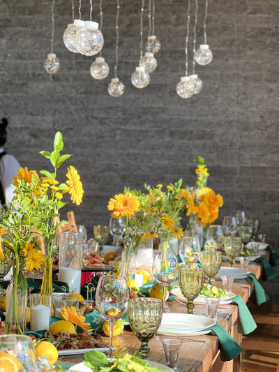 Декор длинного стола "Сочный лимон"