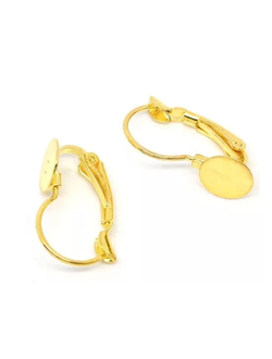 Швензы с французской застежкой с площадкой 8 мм , цвет золото